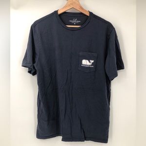 **SOLD** Mens Vineyard Vines Blue Baseball Whale T Shirt Pocket Tee Medium EUC